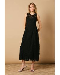 Oasis - High Neck Lace Detailed Midi Dress - Lyst