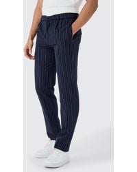 BoohooMAN - Boxer Waistband Pinstripe Tailored Trousers - Lyst