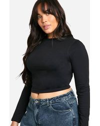 Boohoo - Basics Plus Long Sleeve Fitted Crew Neck T-Shirt - Lyst