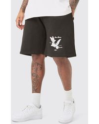 BoohooMAN - Plus Oversized Fit Dove Print Jersey Shorts - Lyst