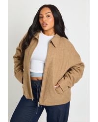 Boohoo - Plus Wool Look Oversized Jacket - Lyst
