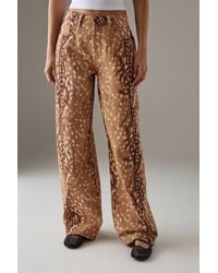 Warehouse - Deer Print Straight Leg Denim Jean - Lyst
