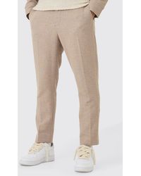 BoohooMAN - Textured Cotton Jacquard Smart Tapered Trousers - Lyst