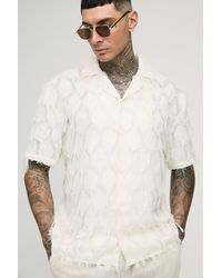 Boohoo - Camisa Tall Oversize Recta Texturizada Con Capucha - Lyst
