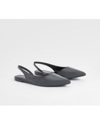 Boohoo - Wide Fit Slingback Patent Pointed Flats - Lyst