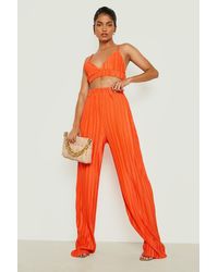Slacks and Chinos Wide-leg and palazzo trousers STAND Other Materials Pants in Orange Save 37% Womens Clothing Trousers 