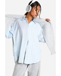 Boohoo - Oversized Mix Stripe Shirt - Lyst