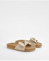 Boohoo - Wide Fit Knot Front Footbed Sliders - Lyst
