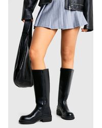 Boohoo - Chunky Column Knee High Boots - Lyst