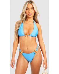 Boohoo - Starfish Trim Double Strap Bikini Brief - Lyst