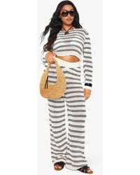 Boohoo - Plus Beach Knit Wide Leg Trouser - Lyst