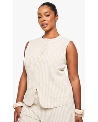 Boohoo - Plus Tailored Button Down Waistcoat - Lyst