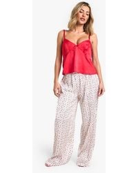 Boohoo - Cherry Print Cami Top & Trousers Pyjama Set - Lyst
