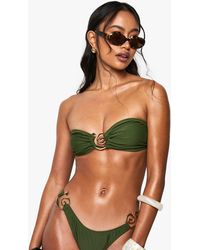 Boohoo - Premium Swim Swirl Trim Bandeau Bikini Top - Lyst