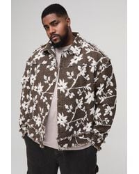 Boohoo - Pantalón Plus De Campana Con Estampado De Tapiz De Flores - Lyst