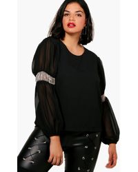 Boohoo Chemisier Orné De Chaîne En Métal Plus Katie - Noir