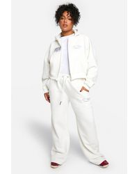 Boohoo - Chándal Plus De Pernera Recta Y Sudadera Recta Con Capucha Y Cremallera - Lyst