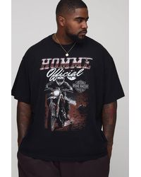 BoohooMAN - Plus Oversized Homme Moto Racing Print T-shirt - Lyst