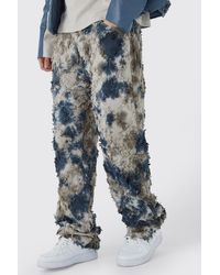 BoohooMAN - Tall Fixed Waist Oil Camo Tapestry Trouser - Lyst