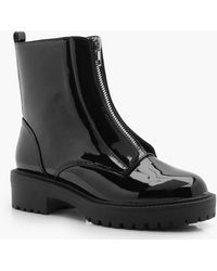 zip front biker boots