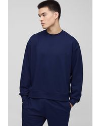 BoohooMAN - 260gsm Loopback Basic Oversized Boxy Extended Neck Sweatshirt - Lyst