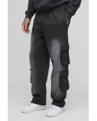 BoohooMAN - Tall Oversize Cargo-Jogginghose mit Spray-Waschung - Lyst