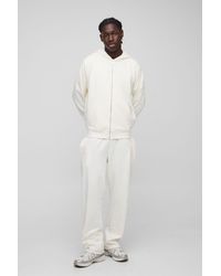BoohooMAN - 260Gsm Loopback Basic Regular Fit Zip Through Hoodie And Straight Leg Sweatpants Set - Lyst