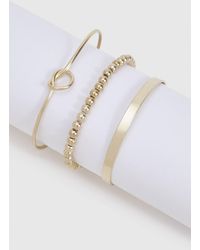 Boohoo - Knot Bangle Bracelet 3 Pack - Lyst