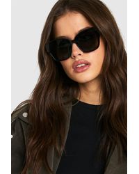 Boohoo - Gafas De Sol Oversize Con Montura Negra - Lyst