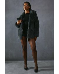 MissPap - Faux Fur Long Collar Coat - Lyst