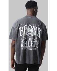 BoohooMAN - Man Active Oversized Bronx Barbell T-shirt - Lyst