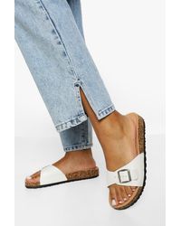 Boohoo - Buckle Footbed Slider - Lyst