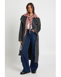 Boohoo - Oversized Collar Wool Look Trench Coat - Lyst