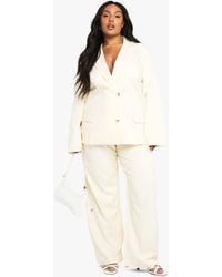 Boohoo - Plus Relaxed Tailored Wide Leg Trouser - Lyst