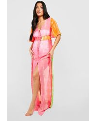 Boohoo - Maternity Tie Dye Shirred Waist Beach Maxi Dress - Lyst