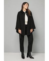 Wallis - Wool Mix Belted Cape - Lyst