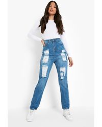 Extreme Ripped Mom Rigid Jeans 