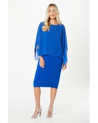 Wallis - Petite Occasion Hotfix Overlay Formal Midi Dress - Lyst
