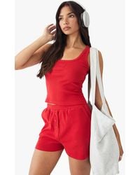 DSGN Studio - Square Script Embroidered Rib Tank Tank Top - Lyst