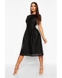 Boohoo Womens Boutique Abschlussballkleid in Midilänge mit ausgestelltem Rock - Schwarz