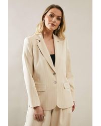 Wallis - Pinstripe Single Breasted Blazer - Lyst