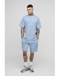 BoohooMAN - Tall T-Shirt mit Utility-Tasche & Cargo-Shorts - Lyst