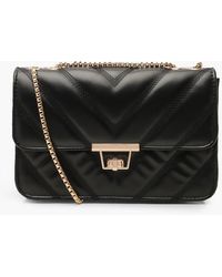 Boohoo - Quilted Faux Leather Crossbody Chain Bag - Lyst