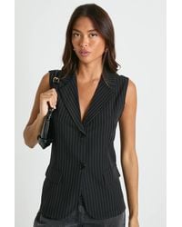 Boohoo - Pinstripe Longline Tailored Waistcoat - Lyst