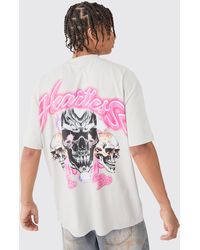 BoohooMAN - Oversized Skull Heartless Graphic Heavyweight T-shirt - Lyst