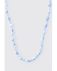 BoohooMAN - Shine Beaded Necklace In Light Blue - Lyst