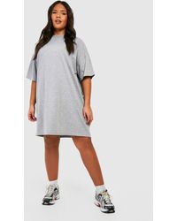Boohoo - Plus Cotton Short Sleeve Oversized T-shirt Dress - Lyst