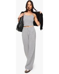 Boohoo - Striped Straight Leg Trouser - Lyst