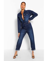 boohoo slouch pocket denim dress