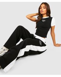Boohoo - Colour Block Fitted T-shirt And Straight Leg Jogger Set - Lyst